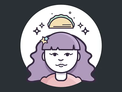 Taco Princess avatar identity illustration pastel tacos