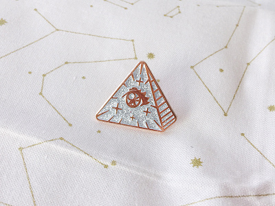 Rose Gold Glitter Frilluminati Enamel Pin all seeing eye enamel pin illuminati lapel pin