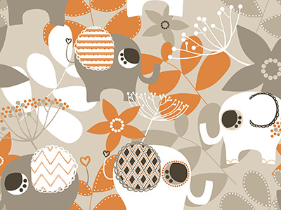 Elephants elephants flowers