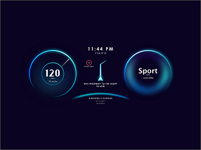 #071 - Car Interface 100 day ui design challenge car interface daily ui dashboard neon uxui design