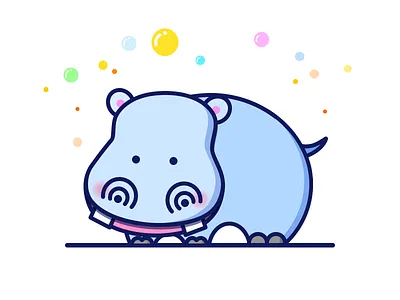 Hippo animal animation icon photoshop