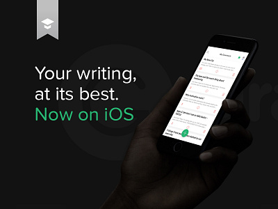 Grammarly Featured On Behance app award clean featured grammarly ios iphone material minimal modern writing