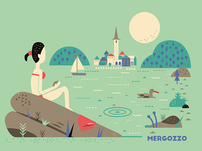 Mergozzo card holydays illustration mergozzo