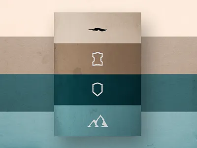 Iconography And Color branding case earth feather identity leather logo logotype mark mountain shield symbol