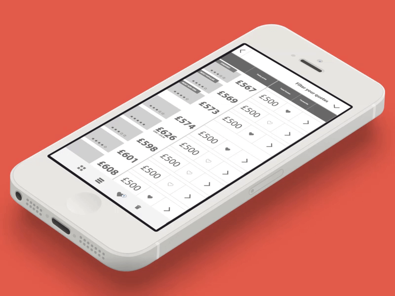 Insurance comparison wireframe prototype insurance prototype wireframe