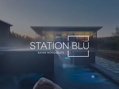 Station Blu - Nordic Spa logo minimalist modern nordic spa