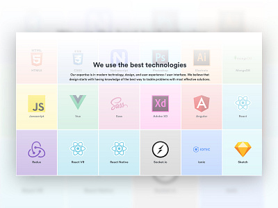 We use the best technologies cards design flexbox ui user interface