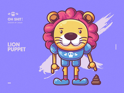 Lion Puppet 2017 art cartoon character cool cute fun illustration lion puppet shit vector