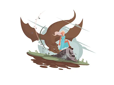 Game of Thrones - Khaleesi dragons game of thrones got illustrations khalessi modern queen tv series