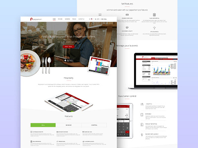 Pepperkorn Website app clean landingpage pos ui website