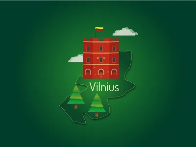 Gediminas Castle architecture buildings capital castle city illustration lithuania vector