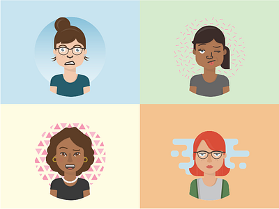 Female Portraits avatar female girl illustrated portraits women