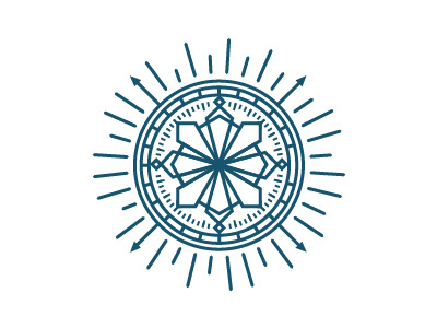 Finding Direction compass direction guidance logo minimalism one color path round