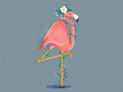 36DaysofType 36daysoftype bird fantasy flamingo icon illustration nature number plant typography