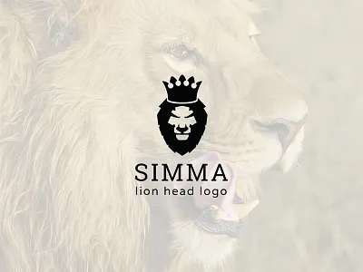 Simma : Lion Head Logo Template africa animal king kingdom lion logo logo design logo template negative space safari tiger white space