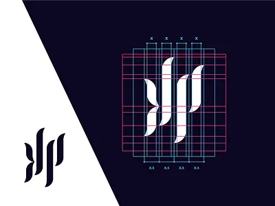 Kev Project Logo design grid icon inspiration kp logo mark