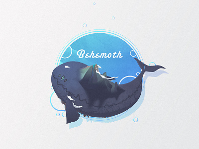 Behemoth of The Middle Ocean blue dungeon fighter fish illustration mountain whale