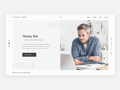 Creative Minimal Home Page ver.2 clean creative flat light minimal modern photography portfolio simple web design website