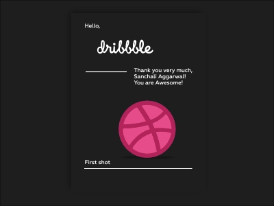 Hello, Dribbble! animation ball design first flat hello shot thanks