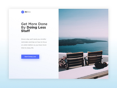 Do Less app landing page routine tech ux web web design wellness