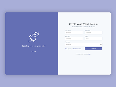 Signup Page Concept hosting registration signup wordpress