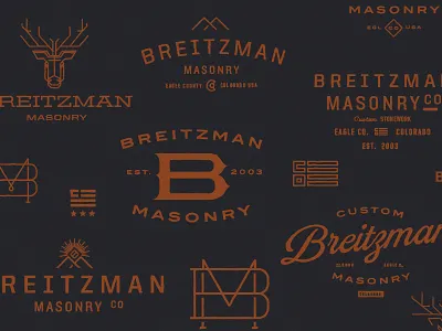 Masonry logos branding colorado elk logo masonry mountain