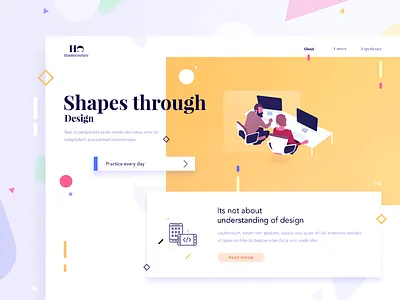 💠 Shapes through design concept dailyui design freelance illustration landing order page shape web website work