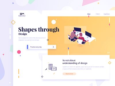 💠 Shapes through design concept dailyui design freelance illustration landing order page shape web website work