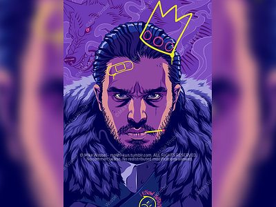 Jon Snow gameofthrones illustration mike wrobel pop culture tv