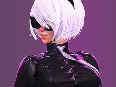 2B Nier Automata 2b 3d cartoon character digital3d girl kuhlhaus3d nier nierautomata sculpt sexy zbrush