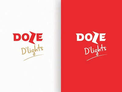 Doze D'lights font logo logomark red script typography