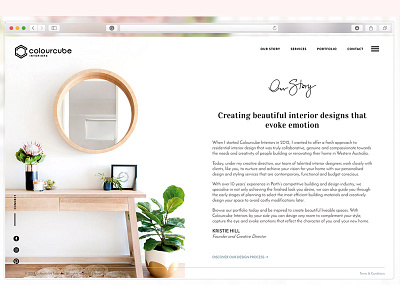 Colour Cube About Page about page interior design website interior designer website ui design web design website website design