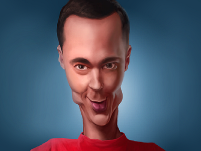 Sheldon caricature illustration portrait wacom