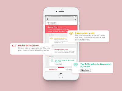 Events events interaction security smarthome timeline uiux