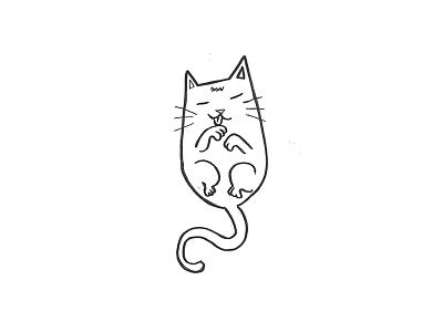 cat bw cat cute drawing