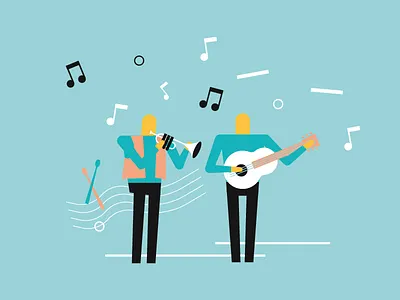 Music Band character fun guitar illustration music musician play sound trump