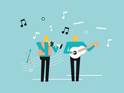 Music Band character fun guitar illustration music musician play sound trump