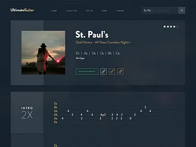 Ultimate Guitar Redesign deaf havana guitar learning music redesign tab tablature ui ultimate guitar ux web design website