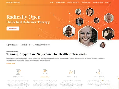 Radically Open 2017 banner faces gradients header icons navigation website