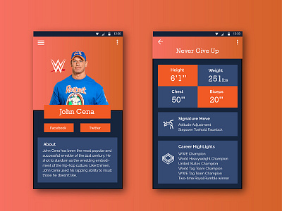 Daily UI #006 - User Profile dailyui hyderabad india interaction design john cena ui design uiux