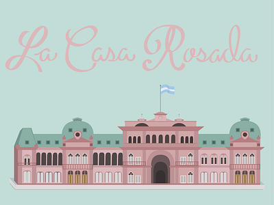 Landmark Icon Illustration architecture argentina building casa rosada graphic design icon illustration landmark