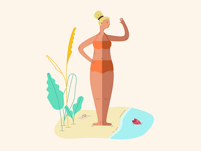 Vacation 💦 beach character design illustration summer vector