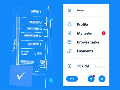 🐵 - Menu - UX → UI app behind the scenes clean design exploration fin tech ios menu process progress ui ux