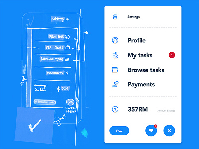 🐵 - Menu - UX → UI app behind the scenes clean design exploration fin tech ios menu process progress ui ux