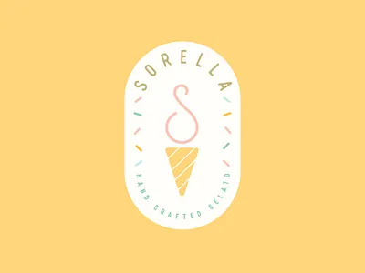 Sorella badge cream gelato ice s sprinkles