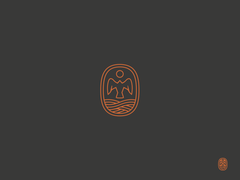Kestrel bird brand fields icon identity kestrel logo sun wip