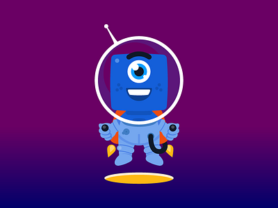 Space Bidman character flat hero illustration image vector