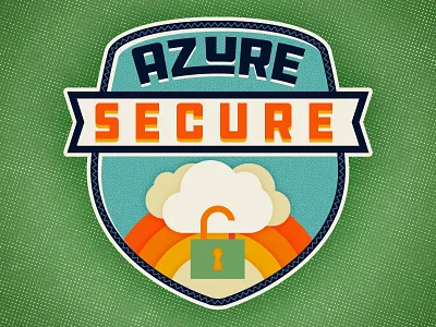 Camp Azure azure badge camp cloud illustration lock secure