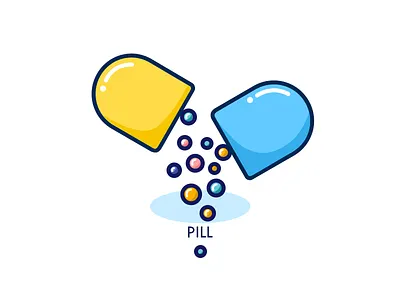 Pills cartoon icon cute cute icon icon medical pill