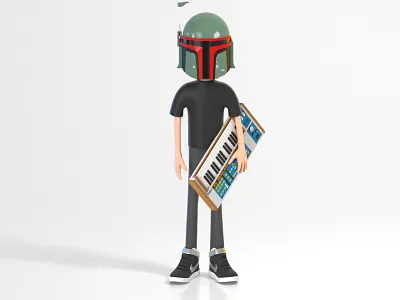 Gav Boba Fett 3d 3danimation animation art arttoy bobafett graphic illustration nike starwars synth